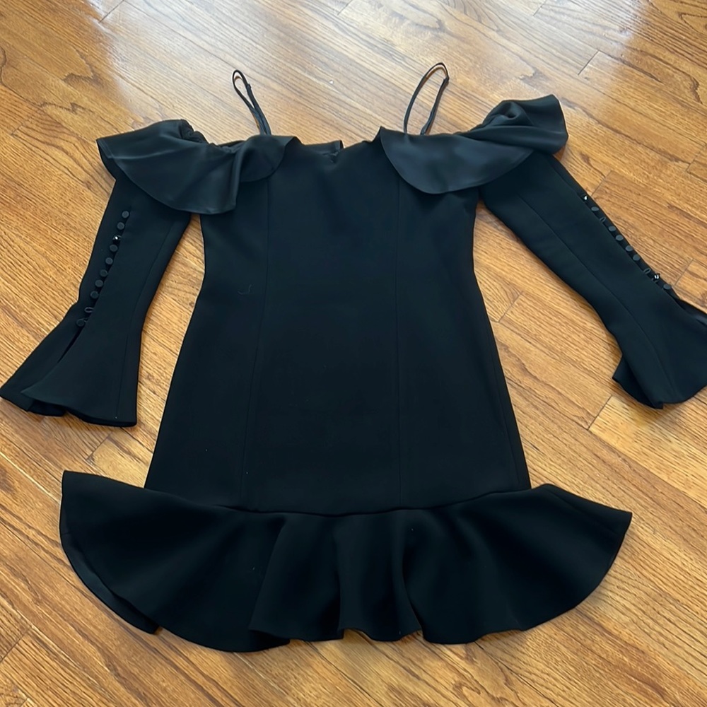 Jonathan Simkhai black off the shoulder dress